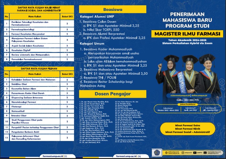 PMB Program Studi Magister Ilmu Farmasi Tahun Akademik 2024/2025